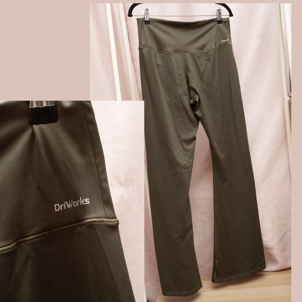 Athletic Works Olive Forest Army Green Stretchy Yoga Pants Leggings XL EUC